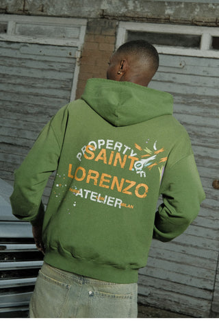 St Lorenzo Painter Zip Hood - Green