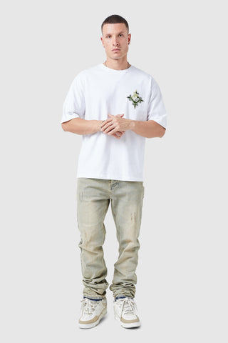 Icon Tee - White/Green Camo