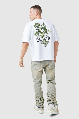 Icon Tee - White/Green Camo
