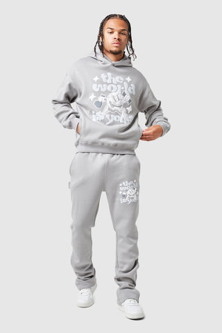 World Is Yours Hood - Staalgrijs