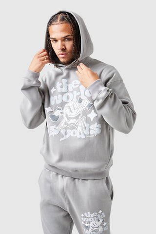 World Is Yours Hood - Staalgrijs