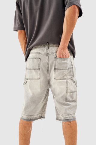 Distressed Carpenter Jort - Grey