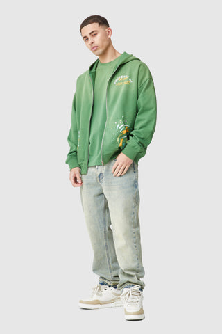 St Lorenzo Painter Zip Hood - Green