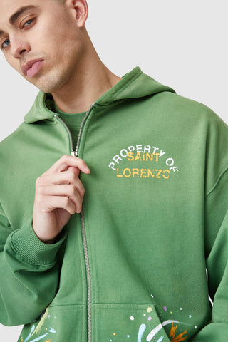 St Lorenzo Painter Zip Hood - Green
