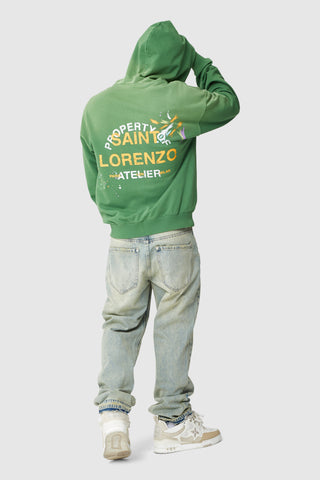 St Lorenzo Painter Zip Hood - Green