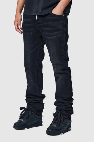 Stacked Jean - Black Stone Wash