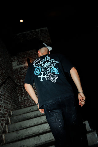 Icon Tee - Black Acid Wash